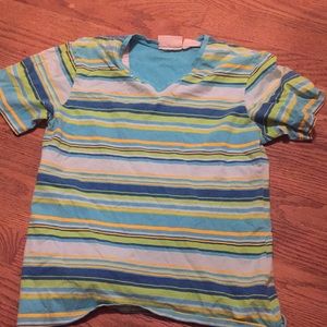 Green yellow and blue dress shirt